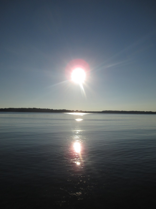 Sun Reflecting on Lake